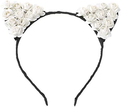 Cat Ear Headband Flower Hair Band Hair Accessories for Women Girls