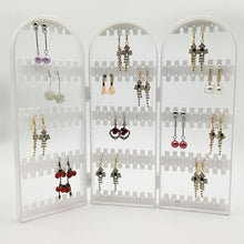 Load image into Gallery viewer, Foldable Earring Holder Stand Jewellery Display Organizer White

