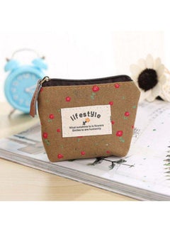 Pastoral Floral Coin Purse Brown/Red