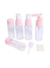 Load image into Gallery viewer, 7Pcs/Set Travel Kit Empty Lotion Cosmetic Makeup Case Container Spray Bottle Pot Portable Refillable Empty Makeup Bottle(Pink) Pink/Clear 25g
