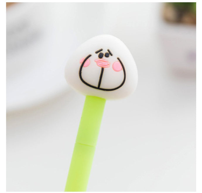 1Pcs New Cute Cartoon Expression Rice Ball Candy Color 0.5mm Gel Pen Office School Gift Stationery Pen