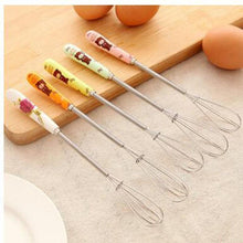 Load image into Gallery viewer, Milk Manual Whisk Frother Mixer Stainless Steel Mini Ceramic Handle Egg
