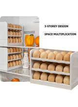Load image into Gallery viewer, 30 Grid Egg Holder for Refrigerator, 3-Layer Egg Storage Container, Plastic Chicken Egg Tray
