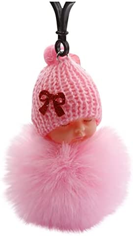 Sleeping Baby Fur Plush Doll Keychain
