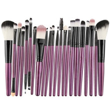 Load image into Gallery viewer, 25 Piece Make Up Brush Set Purple/Black
