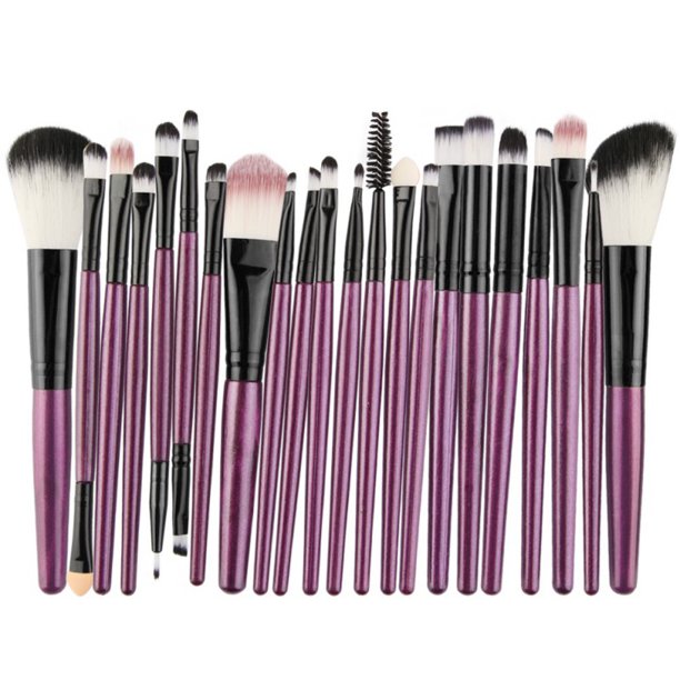 25 Piece Make Up Brush Set Purple/Black