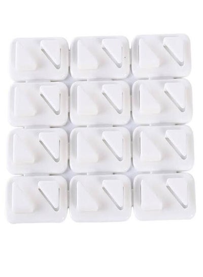 12pcs / pack Winder Clip Self Adhesive Net Home Use Cable Holder Hub Cable Storage Device Home Office Supplies