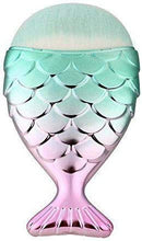 Load image into Gallery viewer, 10-Piece Makeup Brush Designed with a whimsical mermaid tail that serves as a comfortable grip Set Blue/Pink
