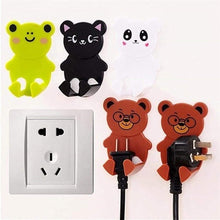Load image into Gallery viewer, 2pcs Power Cord Socket Wall Mounted Cardboard Animals Strong Adhesive Storage Rack Shelf (Color: A)
