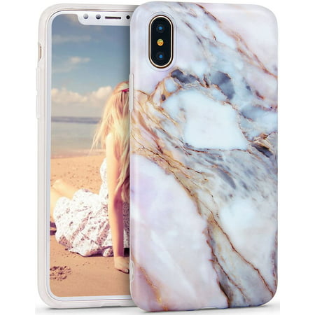 Case For Iphone Xs / X Marble Case Matte Soft Silicone Phone Case Stone Marble Slim Tpu Bumper Phone Case Flexible Protective Cover Soft Back Cover Protective Rubber Thin (5.8 