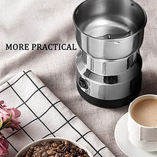 Load image into Gallery viewer, Manual Coffee Grinders - Electric Coffee Grinder Electric Kitchen Cereals Nuts Beans Spices Grains Grinder Machine Multifunctional Home Coffee Grinder (Light Grey)
