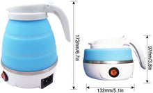 Load image into Gallery viewer, Gobesty Foldable kettle, Portable Foldable Electric Kettle for Travel Food Grade Silicone Electric Water Heater Collapses with Separable Power Cord Ideal for Hiking Camping and indoor(0.6L, blue)

