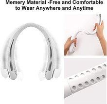 Load image into Gallery viewer, Portable Neck Fan Hands Free Bladeless Neck Fan 360° Cooling Hanging Fan USB Rechargeable Personal Neck Fan Headphone Design Neck Air Conditioner with 3 Wind Speed for Outdoor Indoor
