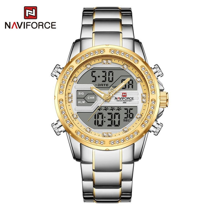 Men's Stainless Steel Analog & Digital Wrist Watch NF9190