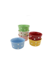Load image into Gallery viewer, Porcelain Ramekins, Cute Souffle Dishes, 8 Ounce for Souffle, Creme Brulee and Dipping Sauces
