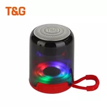 LED Light Wireless Bluetooth Speaker Mini Portable Lanyard Speaker Support AUX FM Radio Call Function TG-314