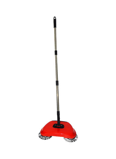 All- In- One Manual Sweeper 360 degree rotation function offers optimum cleaning results Red/Silver 37x9x23centimeter