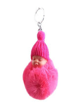 Load image into Gallery viewer, Sleeping Baby Fur Plush Doll Keychain
