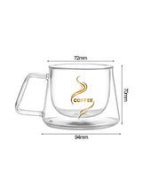 Load image into Gallery viewer, Double Layer Glass Coffee Cup Tea Drinking Mug Clear 200ml
