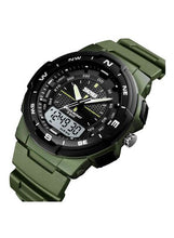 Load image into Gallery viewer, SKMEI Men&#39;s PU Analog And Digital Watch 1454 - 47 mm - Army Green
