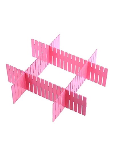 4-Piece Drawer Partition Grid Set Pink 320x70millimeter