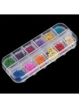 Load image into Gallery viewer, 12 Cell Storage Beads Case Or Other Nail Art Products Articulated for effortless adherence and removal Clear
