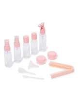 Load image into Gallery viewer, 7Pcs/Set Travel Kit Empty Lotion Cosmetic Makeup Case Container Spray Bottle Pot Portable Refillable Empty Makeup Bottle(Pink) Pink/Clear 25g
