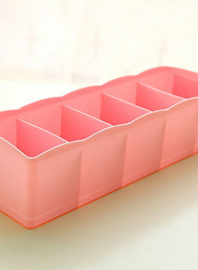 Generic 5 Grid Storage Box Pink Ideal for storing bras, socks, underwear, masks, ties and more