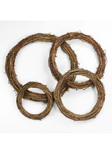 Load image into Gallery viewer, Natural Woven Rattan Hoop Garland Christmas Wreath Wall Xmas Tree Hanging BROWN
