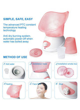 Load image into Gallery viewer, Face Steamer Facial SPA Professional Sauna With Hot Mist Moisturizing Sprayer Pink/White
