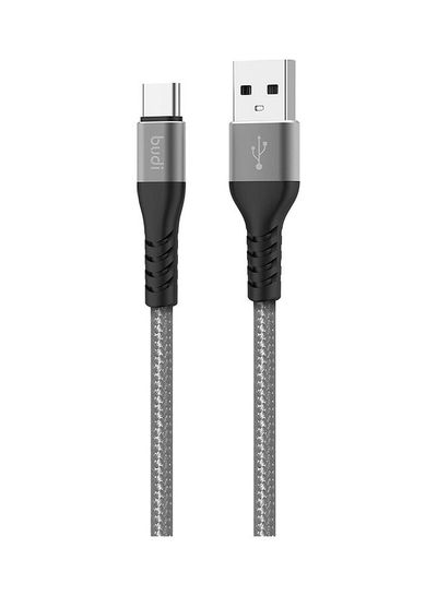 USB-A To USB-C Charging Cable Grey/Black