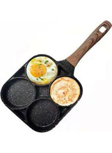 Load image into Gallery viewer, 4-Hole Pancake Frying Pan Black/Brown 14x7.5x1inch
