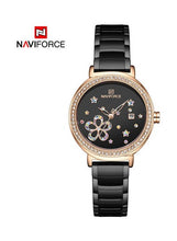 Load image into Gallery viewer, NAVIFORCE NF5016 Women&#39;s Shiny Star Stainless Steel Elegant Quartz Watch - Black
