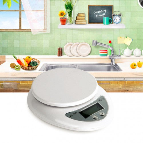 Electronic Kitchen Digital Food Scale, Measures 3 Different Units, Measure Food Weight, Battery Operated Mini Weighing Scale- White