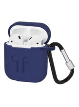 Load image into Gallery viewer, Protecting Case Cover For Apple AirPods With Carabiner Blue
