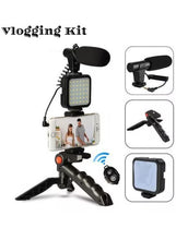 Load image into Gallery viewer, Smartphone Vlogging Kit With Tripod Stand Black
