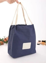 Load image into Gallery viewer, Waterproof Insulated Canvas Food Bag Insulation bag Lunchbox Lunch Bags Lunch Bag Blue
