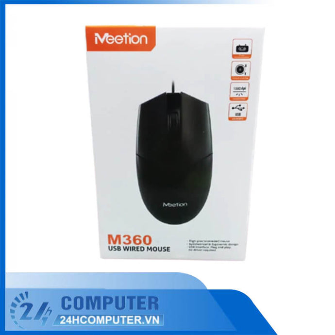 Usb Wired Mouse Contoured shape designed for all-day comfort in either hand Black