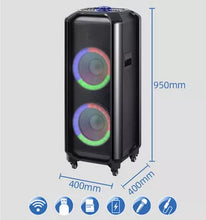 Load image into Gallery viewer, Double 10inch portable speaker with led light for stage Karaoke system
